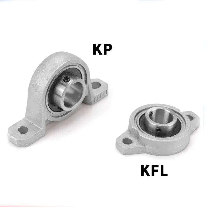 Linear Rail 316SS Optical Axis Shaft OD 8 10 12 15 20mm 2PC KP/KPL Bore Ball Bearing Pillow Block Mounted Support Zinc Alloy 1PC