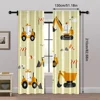 2pcs, Window Treatment Curtains Truck Tractor Machine Washable Fabric,Without Electricity Wall Decor for Indoor Celebrations, 5