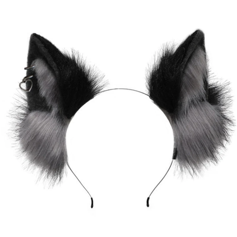 

Handmade Anime Cosplay Props Wolf-Ears Halloween Party Role Playing Headband DXAA