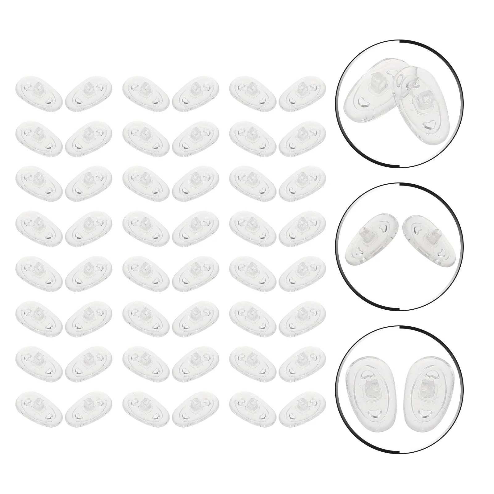 

50 Pcs Glasses Nose Pads Air Chamber Replacement for Silica Gel Eyeglasses Supplies