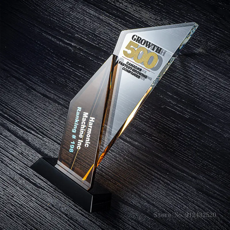 Creative Customized K9 Crystal Trophy, Engraved Upscale Authorization Plate, Honor Award, Excellent Employee Trophy, 1Pc