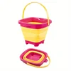 Foldable Beach Bucket Silicone Collapsible Toy Buckets for Kids for Summer Activities Camping Gear Travel Beach Sand Toys 6