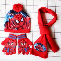 3-8Years New Autumn Winter Children Spider Cartoon Scarf Hat Glove Warm knitted hat Boy Girl Cap Child Christmas Hat 6