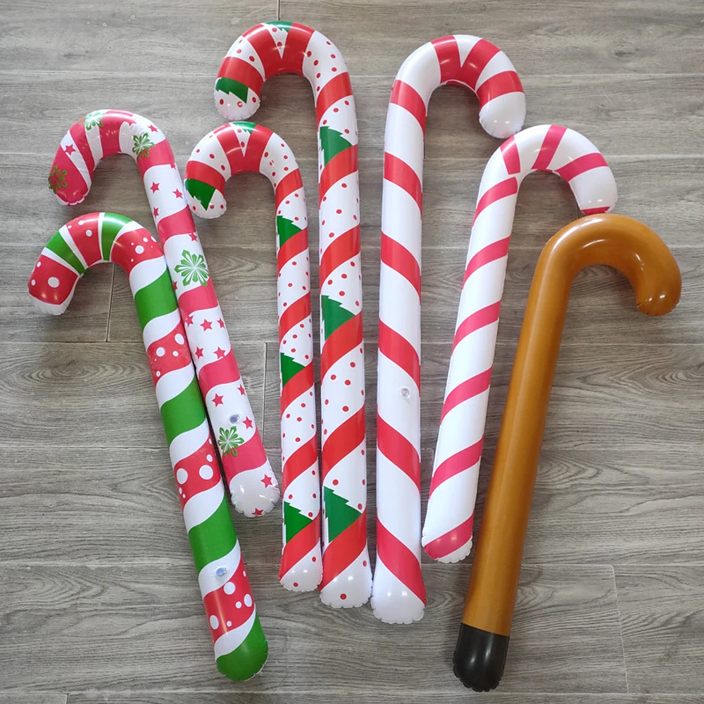 Inflatable decoration toy 1pc Inflatable Christmas Colored Cane Thickened Pvc for outdoor Christmas New Year holiday