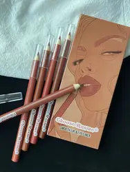 6-Piece Waterproof and Sweat-Proof Lip Liner Pencil Set - Nude Shades Collection (CR0212C)