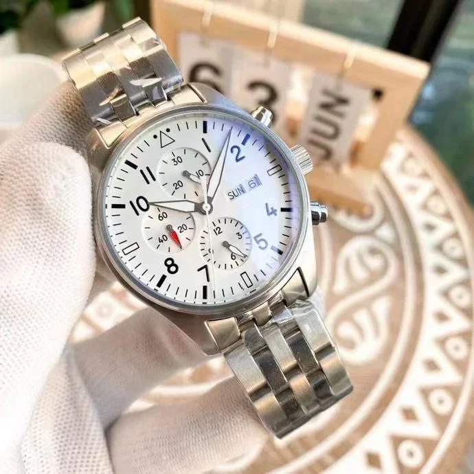 

Luxury New Mens Mechanical Pilots Watch Automatic Day-date Blue Black Fashion Watches