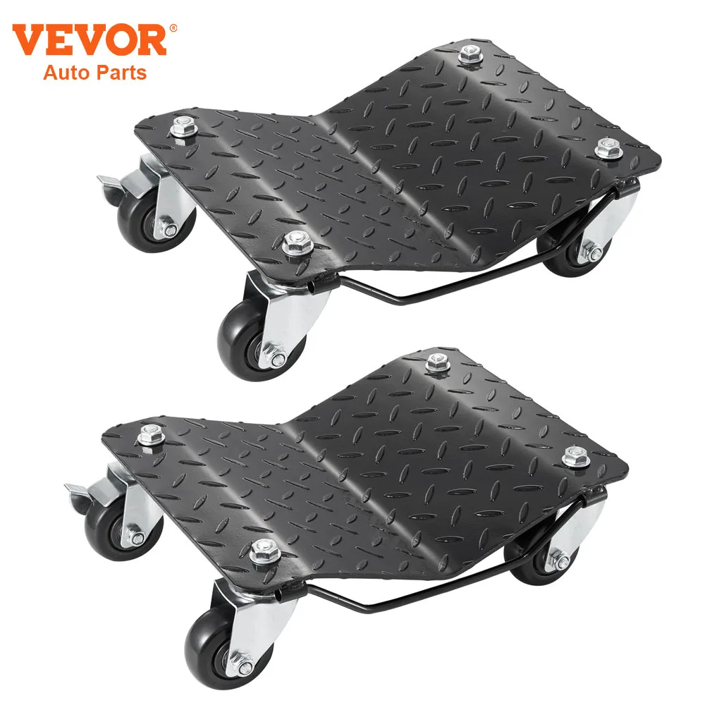 

VEVOR Car Tire Wheel Trolley Dolly Jack 2/4PCS 1500 Lbs Weight Capacity Vehicle Skates Moving Tire 4 Casters Auto Repair Mover