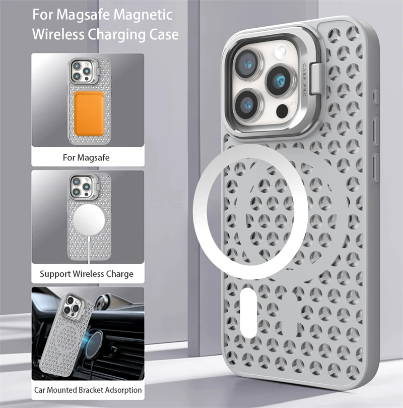Luxury Foldable Camera Holder Case with Magsafe Charging & Heat Dissipation