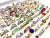 50pcs/lot Luxury Exquisite Multi-Colored Zircon Mix Stainless Steel Ring Men Women Wedding Ring Wholesale Bulk Jewelry Lot 5
