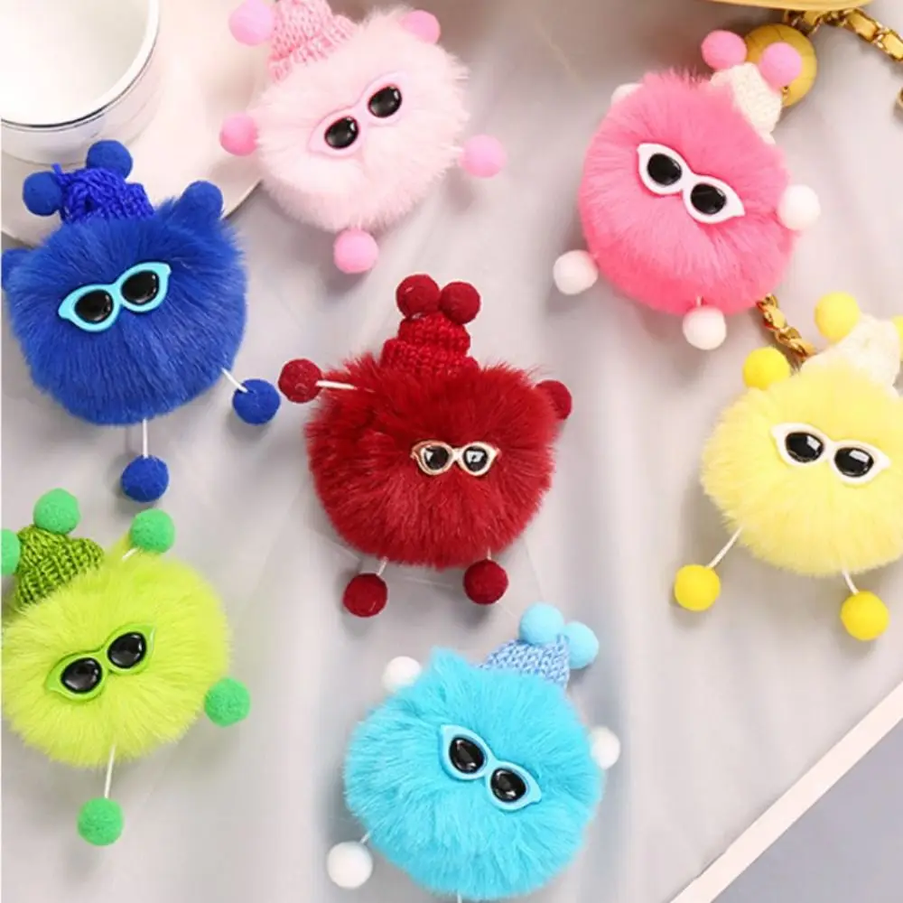 Creative Plush Small Briquettes elf Keychain Girls Backpack Charm  Accessories Multicolor Cartoon Pom Pom Doll With Metal Keyring - AliExpress