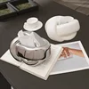 Knot Shape Ceramic Tissue Box European Modern Creative Cute Abstract Art Napkin Holder Home Coffee Table Desktop Paper Towel Box 2