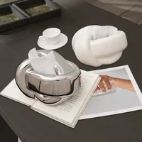 Knot Shape Ceramic Tissue Box European Modern Creative Cute Abstract Art Napkin Holder Home Coffee Table Desktop Paper Towel Box 2