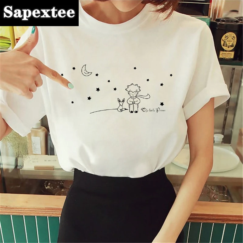 Hot Spring Summer Little Prince Graphic Women's T-Shirt Little Prince Graphic Tees Vouge Shirts For women O-Neck Short Sleeve 5