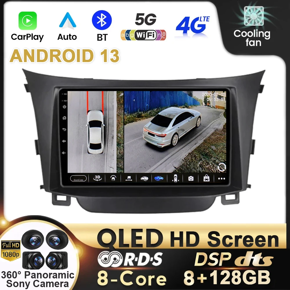 

Car Radio Android13 For Hyundai i30 II 2 GD 2011 - 2017 Multimedia Player Navigation Video WIFI 4G GPS carplay Auto QLED DSP BT