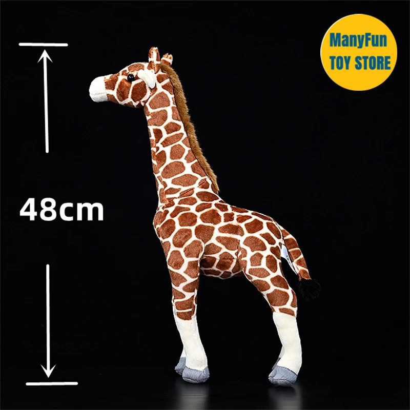 Realistic Giraffe Plush Toy High Fidelity Giraffe Plushie Grassland Animals Peluche Lifelike Stuffed Animals Simulation Doll Kid 2