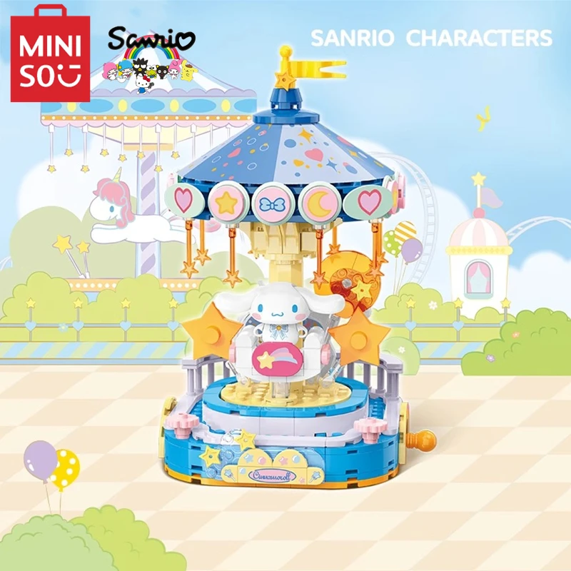 

MINISO Sanrio building block colorful amusement park series model mymelody Kuromi Cinnamoroll animation children's toy