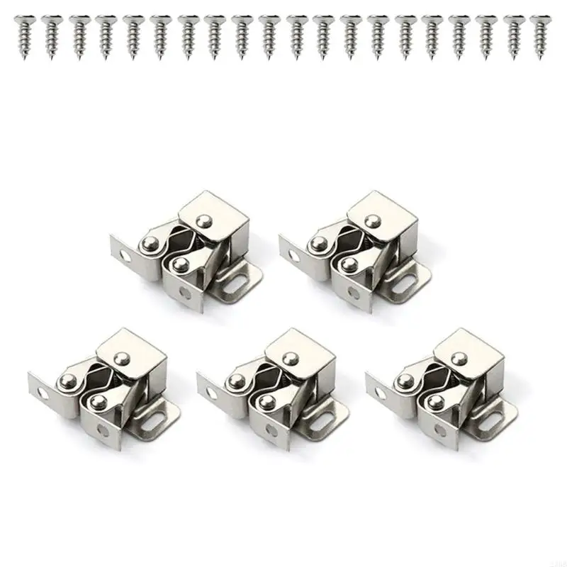 23GB 5pcs Twin Strong Hold Cupboard Catches Cabinet Catch Twin Roller Closet Catches