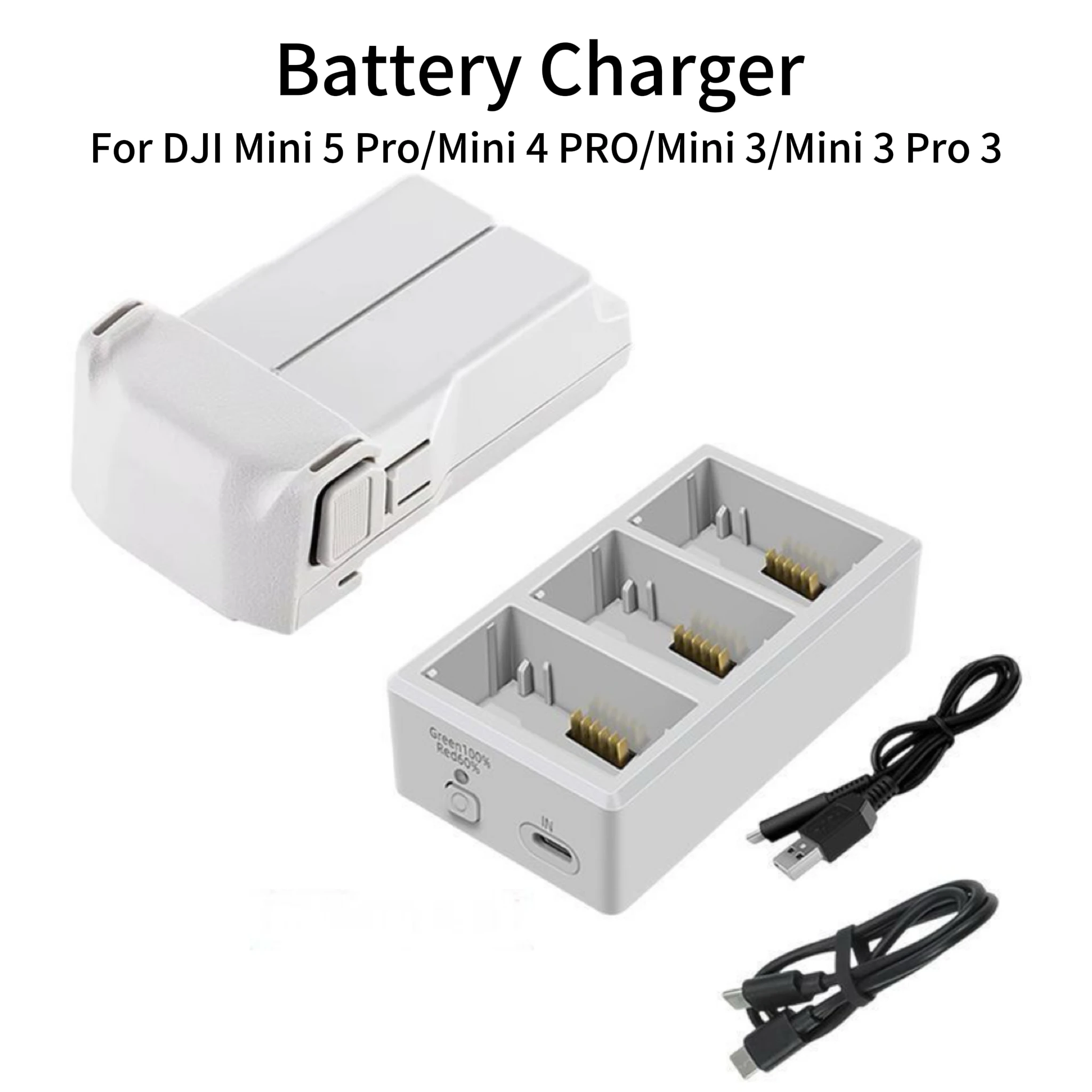Chargeur Batterie Drone DJI Mini 3/4 Pro - Charge Rapide 3 Piles