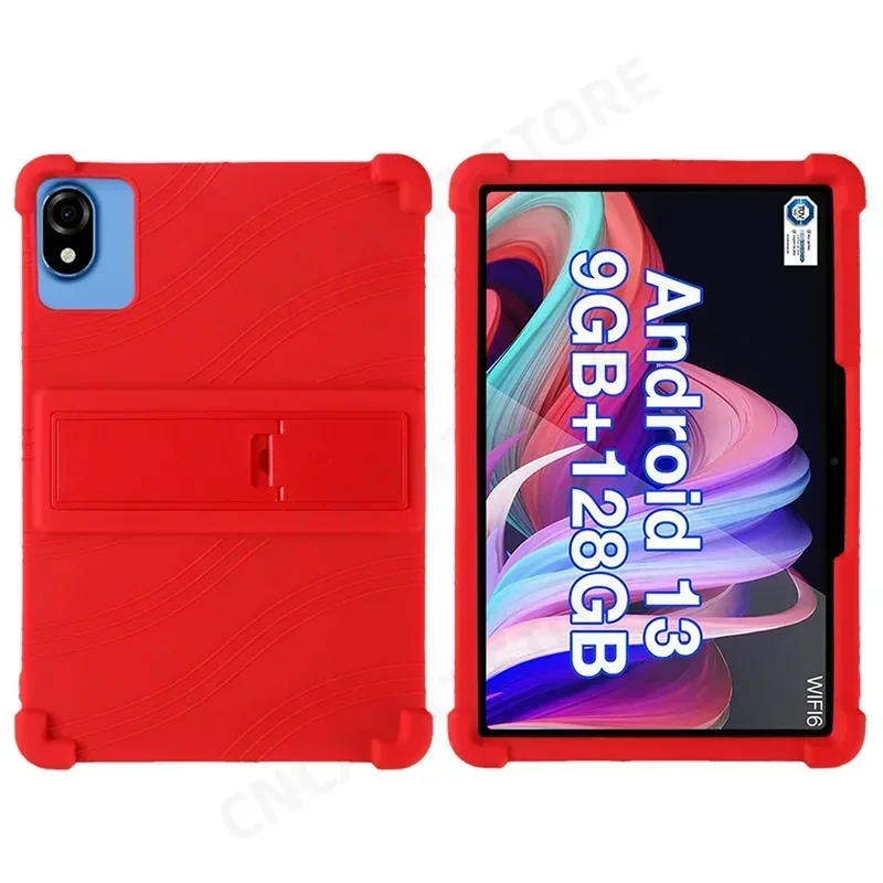Shockproof Soft Silicone Tablet Case with Rear Kickstand - 10.1 Inch Drop-Resistant Cover