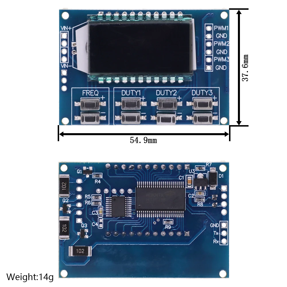 Dual-Modus-Signalgenerator, PWM-Pulsfrequenz, Arbeitszyklus, einstellbares Modul, LCD-Display, 1 Hz–150 kHz, 3,3 V–30 V, PWM-Board-Modul – Detail 14