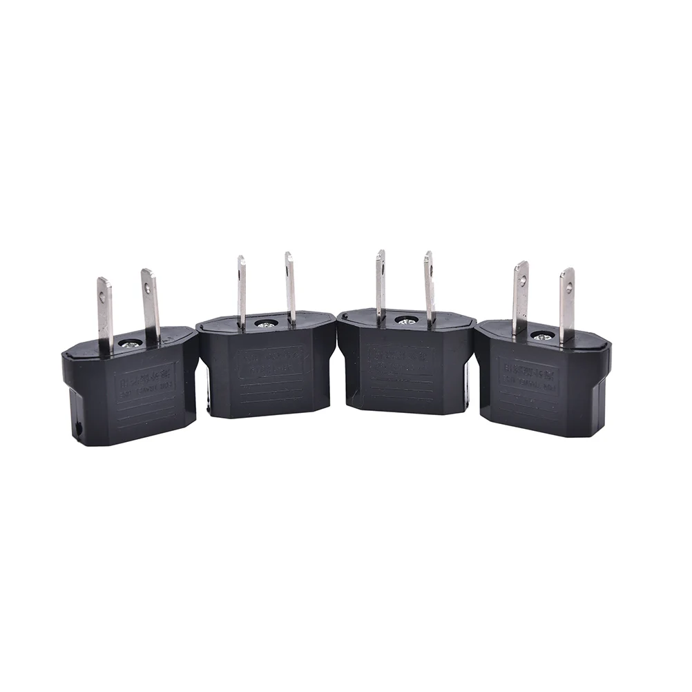 Plug Adapter 4pcs European Euro EU To US USA Plug Travel Charger Outlet Converter Adapter AC Power Plug