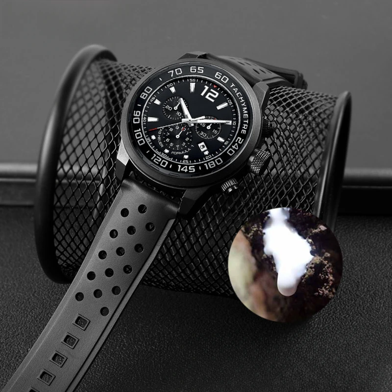 Cinturino Impermeabile Sportivo In Gomma Siliconica Traspirante Per Tag Heuer Seiko Black Water Ghost Citizen 22Mm Cinturino Per Orologio Da Uomo