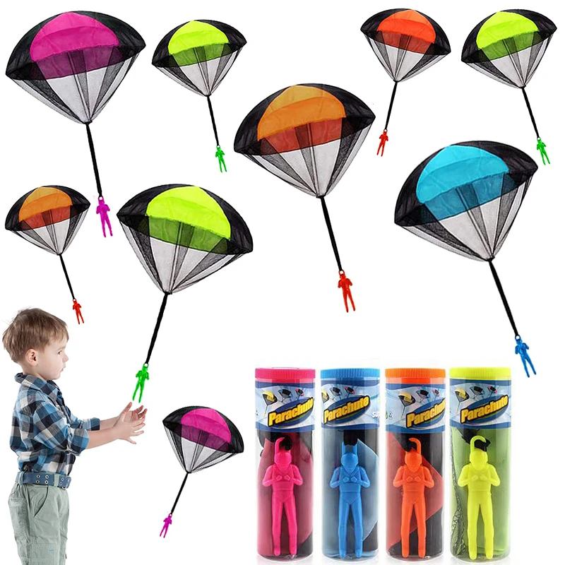 5pcs Parachute Toy Tangle Free Throwing Hand Throw Parachute Army