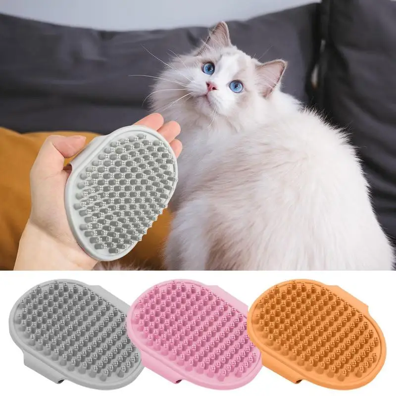 

Dog Shampoo Comb Pet Bathing Brush Cat Massage Comb Kitten Grooming Shower Brush Puppy Bathing Comb Cat Cleaning Bath Brush