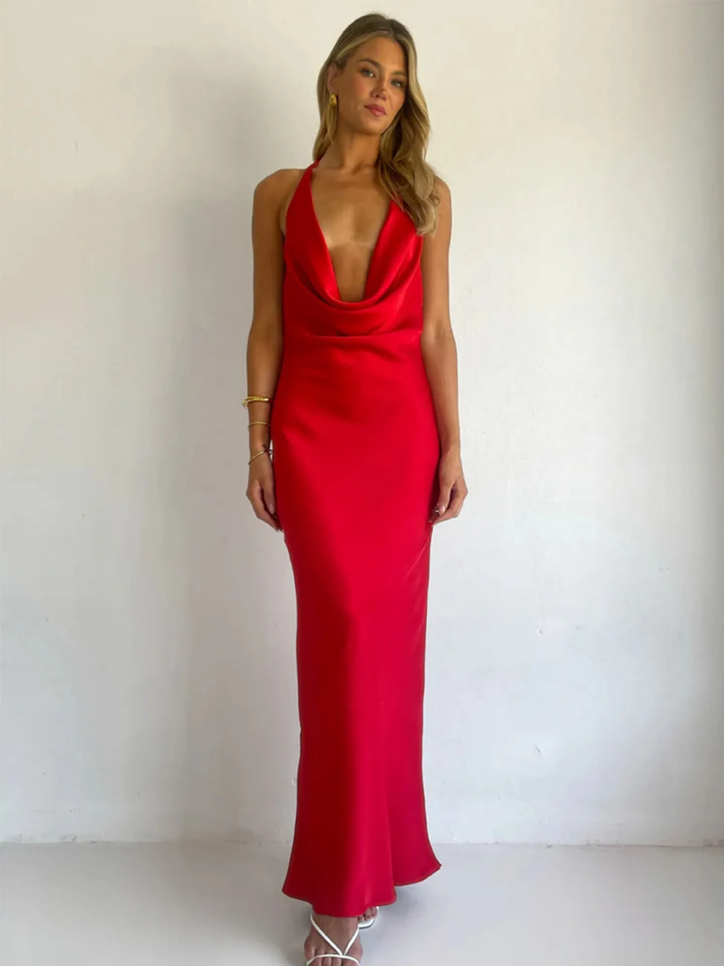 فستان حفلات ميدي بوليستر