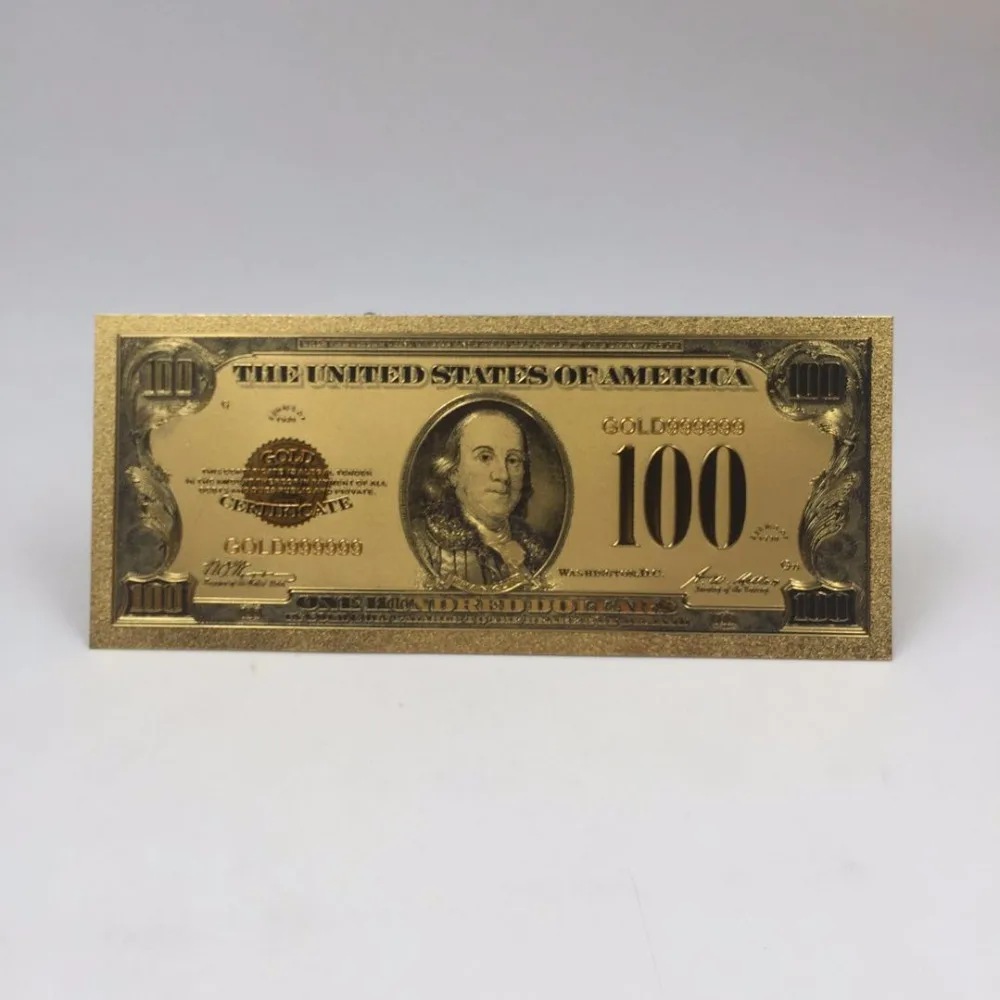 Gold 100 dollar Gold Black USD 100 banknote Colored Silver Color Banknote For souvenir collection