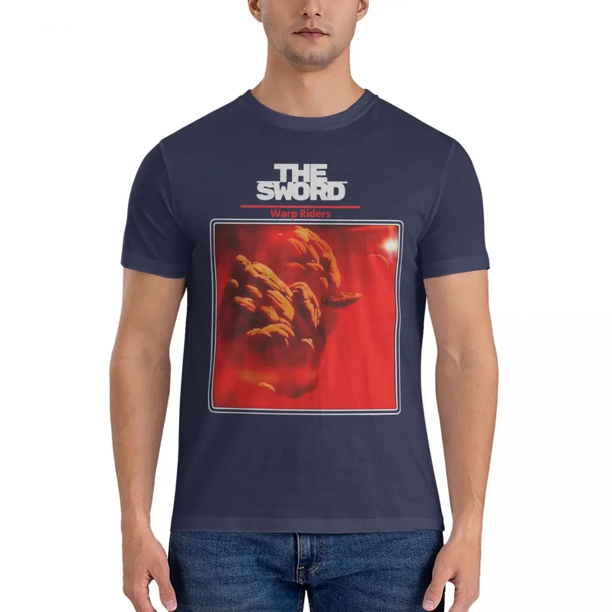 thumbnail image 1 of Camiseta para hombre WARP RIDERS, divertida camiseta de algodón puro, camiseta de manga corta de The Sword Band, camiseta de cuello redondo, idea de regalo, 1 of 7