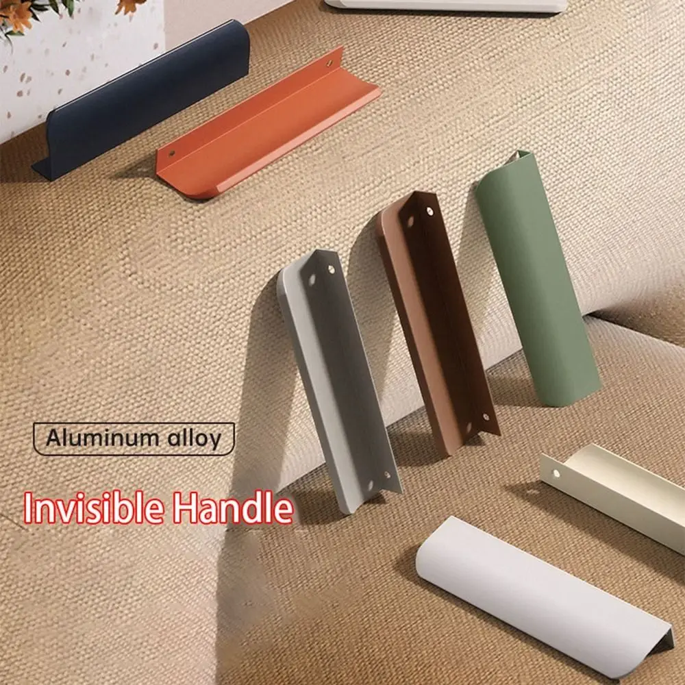 Fashion Aluminum Alloy Invisible Door Handle Furniture Door Knobs Multifunctional Hardware Drawer Pulls Handle Cupboard