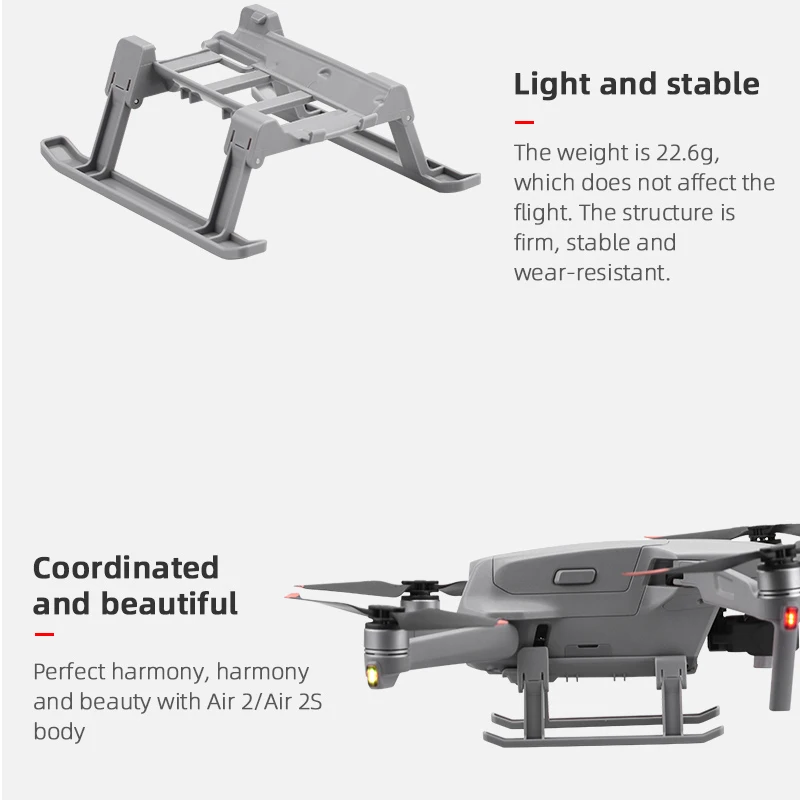 Folding Landing Gear for DJI Mavic AIR 2/2S Drone Height Extender