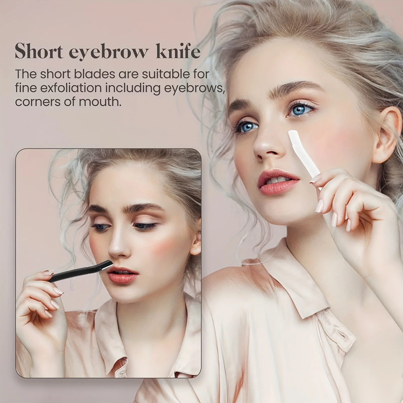 Eyebrow Trimmer Set Safe Eyebrow Trimmer Makeup Tools Stainless Steel Eyebrow Scissors with Comb Hair Removal Shaver Eyebrows Shaping