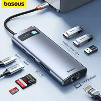 Baseus 4K 60Hz USB C Hub Type C to Ethernet Port PD 100W Adapter for Macbook Pro USB 3.0 Hub Laptop Tablet Accessories 1