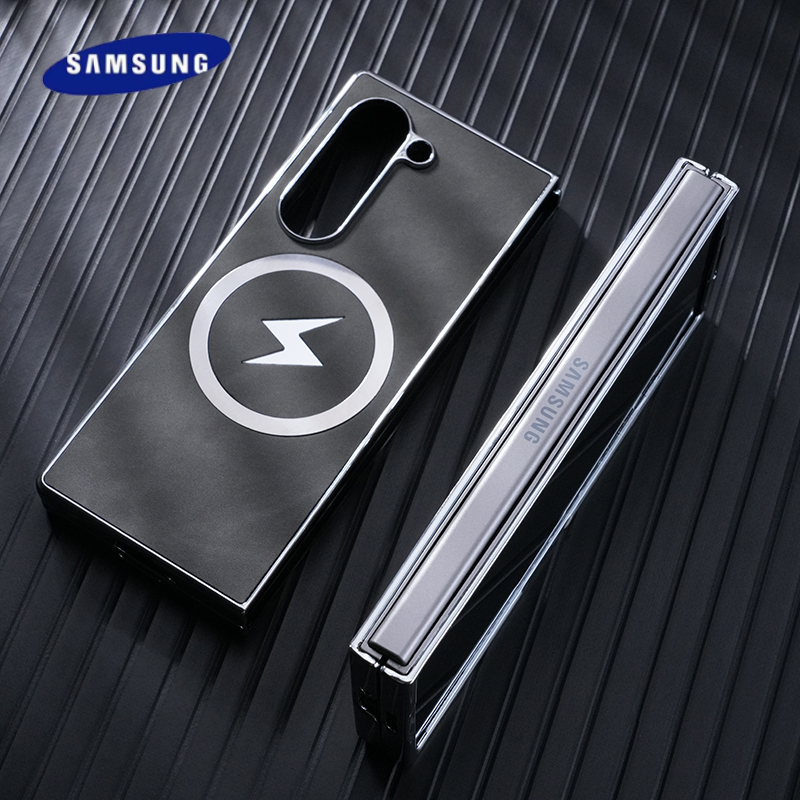 Thin Plating Phone Case For Samsung Galaxy Z Fold 6 5 4 3  Flip 6 5 4 3 For Magsafe Magnetic Wireless Charging Shockproof Cover