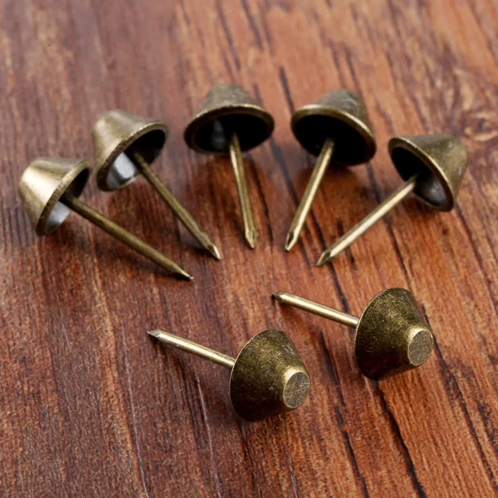 Antique Bronze 11*17mm Flat Upholstery Nails 50Pcs Jewelry Box Wine Case Furniture Sofa Wood Door Decorative Tacks Stud Pushpins