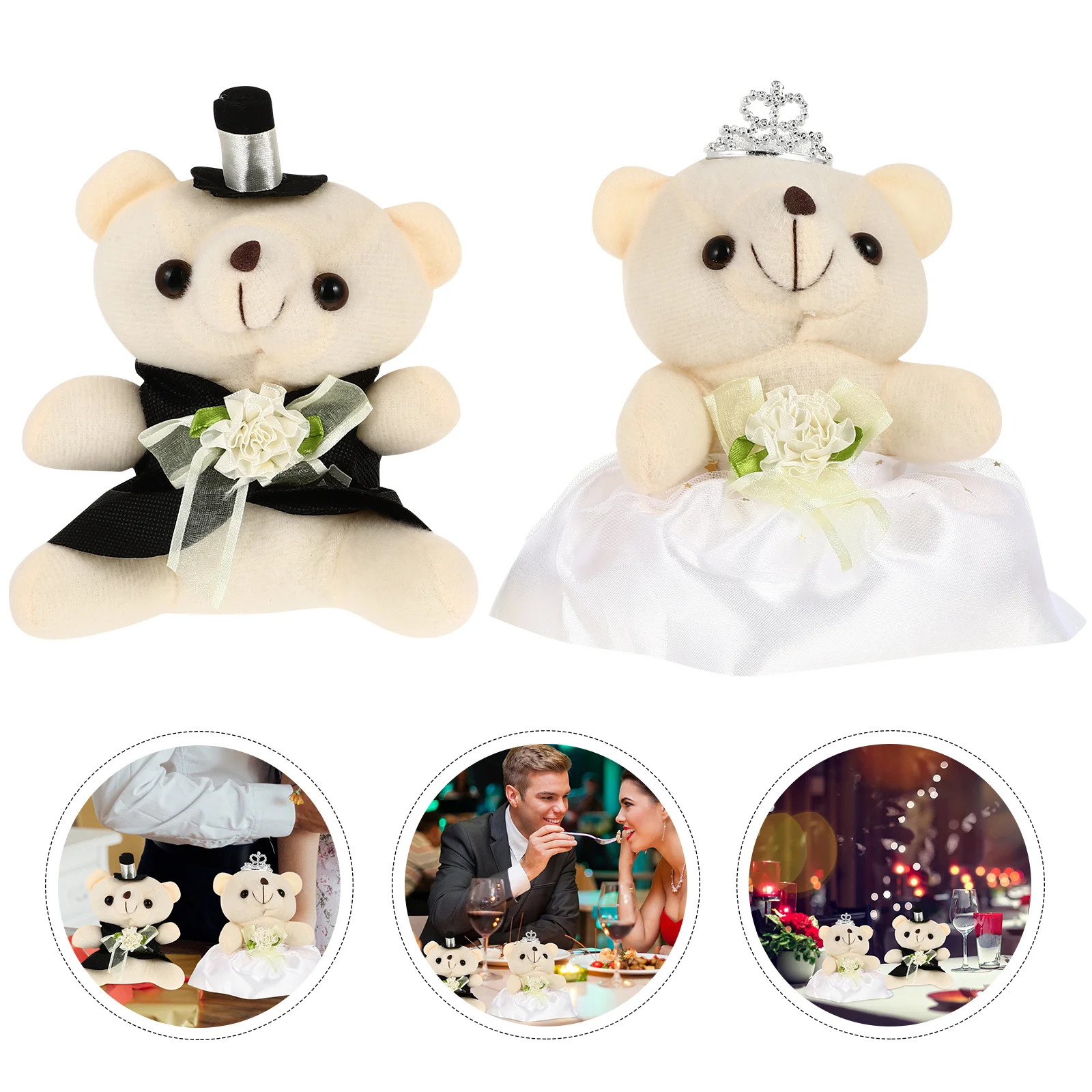 

Couple Bear Doll Decoration Adorable Bear Doll Adorn Valentine'S Day Gift Wedding Pair Bear Doll Wedding Decoration