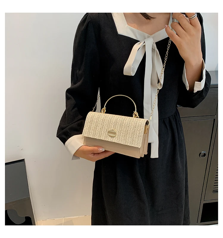 Fashion Pu Hasp Ladies Top-Handle Bags Braid Design 2024 New Brand Shoulder Bags for Women Free Shipping Bolsas Femininas