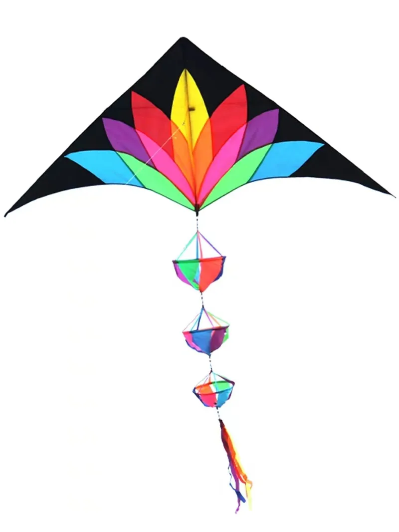 free shipping 2m large delta kite flying toys kites for adults Seven-coloured flowers kite surfing outdoor games inflatable toys 2
