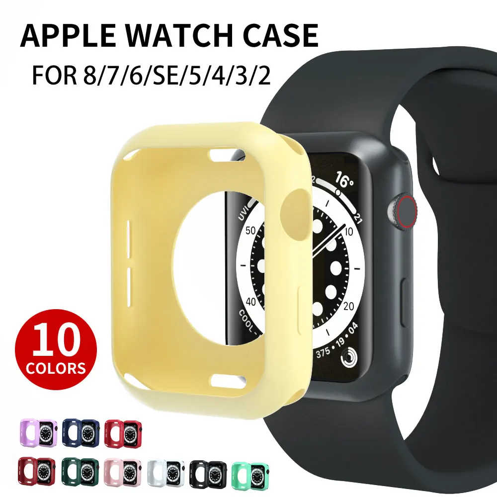 Cover In Silicone Per Apple Watch Case Ultra 49Mm Per Apple Watch 8 7 Se 6 5 4 3 2 Custodie Per Apple Watch 41Mm 45Mm 40Mm Accessori