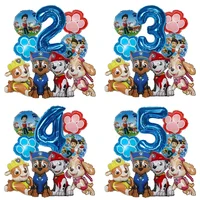 9pcs Cartoon Paw Patrol Foil Balloon Digital Number Supplies Rescue Dog Childrens Birthday Party Decoration Baby Gift Chase Skye 1