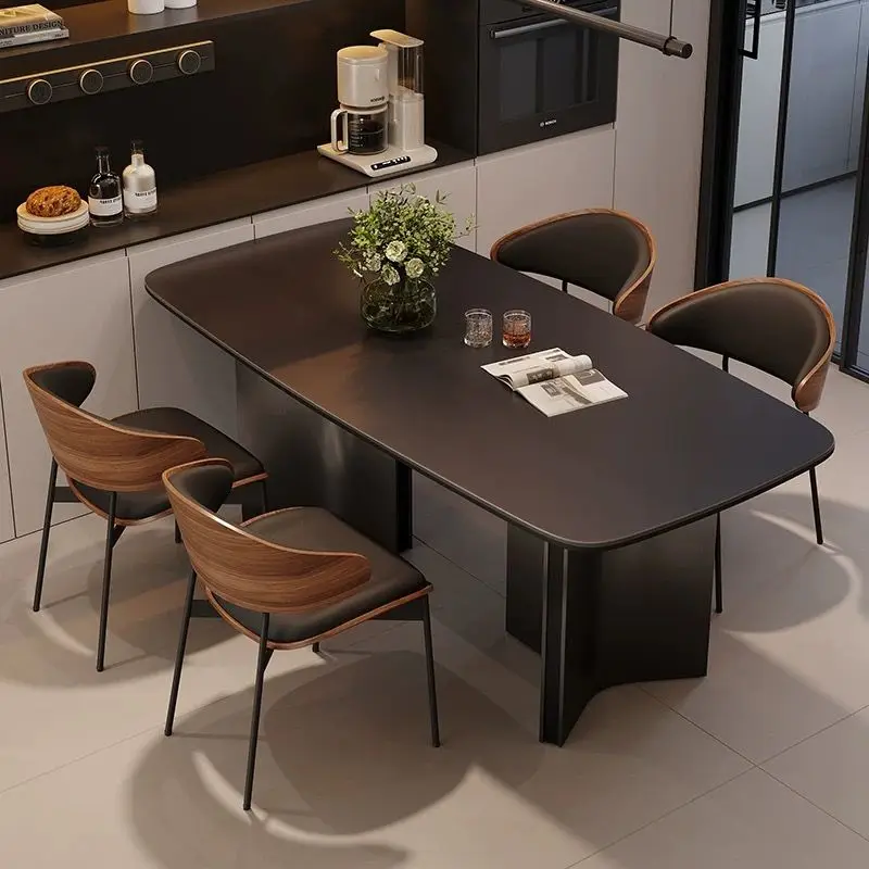 Sedie da pranzo per soggiorno, sedia in pelle, morbida, moderna, per caffè, casa, stile nordico, Chaises Salle Manger, mobili di lusso minimalisti per la casa - immagine 5