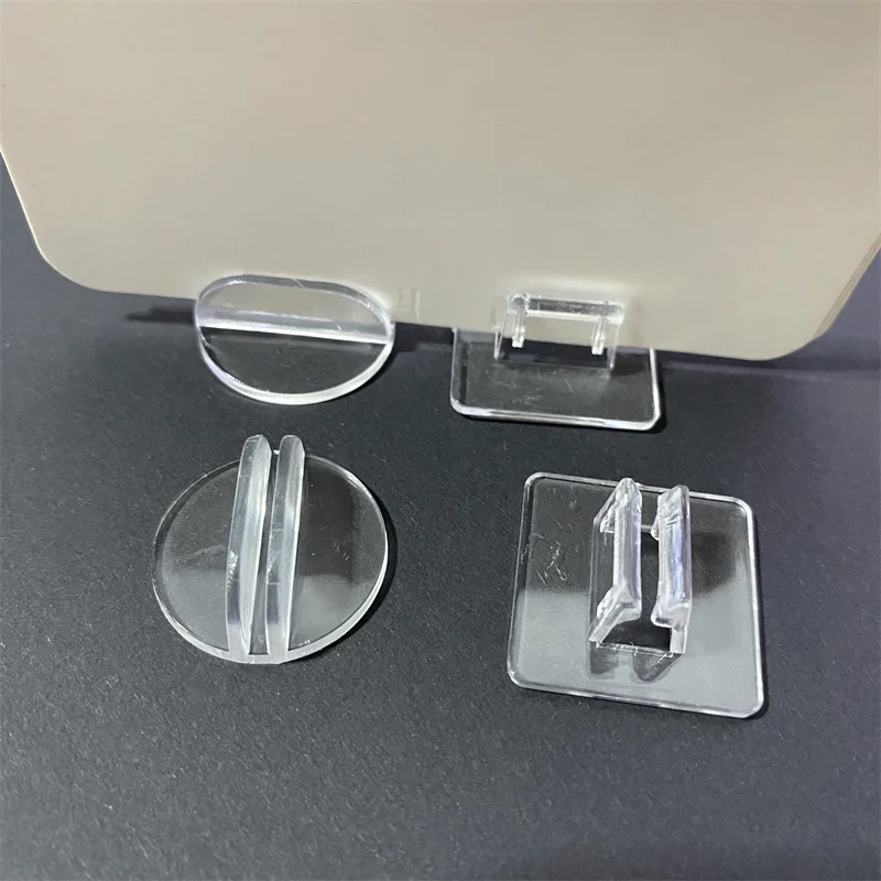 50Pieces/Set 24*10mm Big Size Transparent Plastic Stand For 2mm Paper Cards Board Games Components Card Display Holder 25pcs transparent price tag stand plastic sign display holder card label racks 20x40mm tag price frame holder