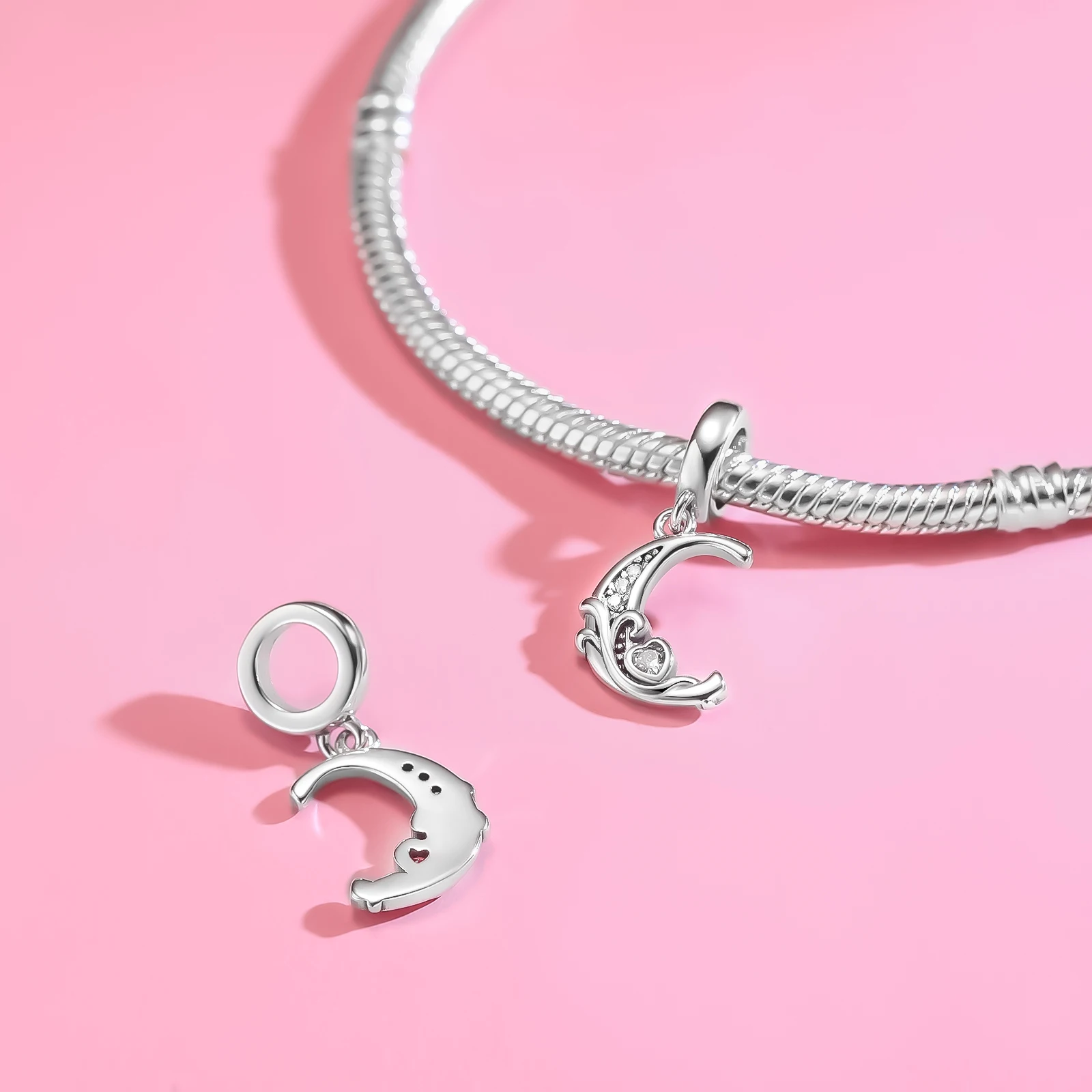 Fit Original Bangle Bracelet DIY A-Z Alphabet Charms Bead 925 Sterling Silver Zircon LOVE Letter Dangle Pendant Jewelry Gift