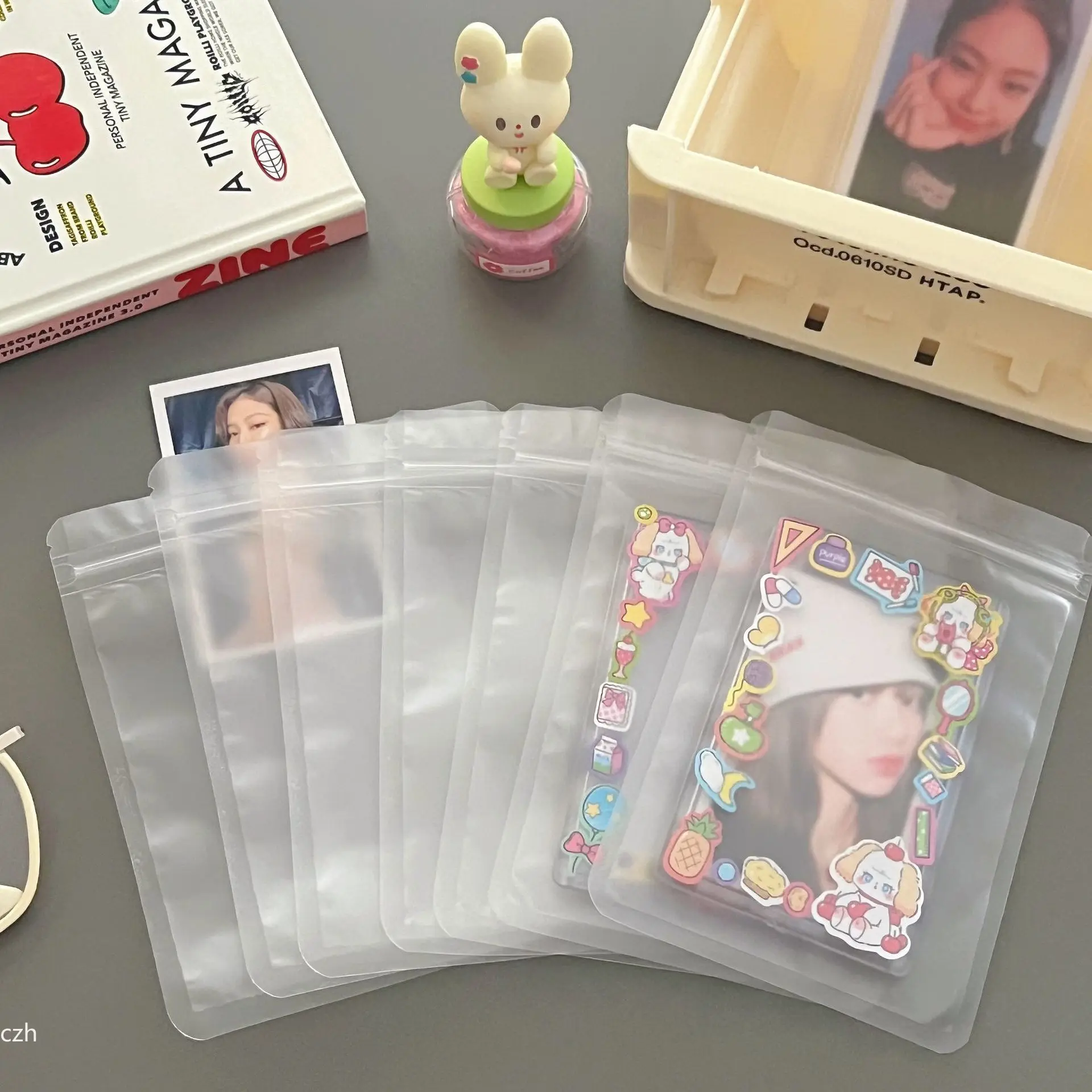 Matte Self Sealing Bag Transparent Food Packaging Bag Candy Sealing Fruit Tea 50 Pcs