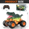 Remote Control Dinosaur Car, 2.4Ghz RC Truck for Toddlers, Electric Hobby RC Car Toys with Light & Sound Spray Birthday Gift for 2