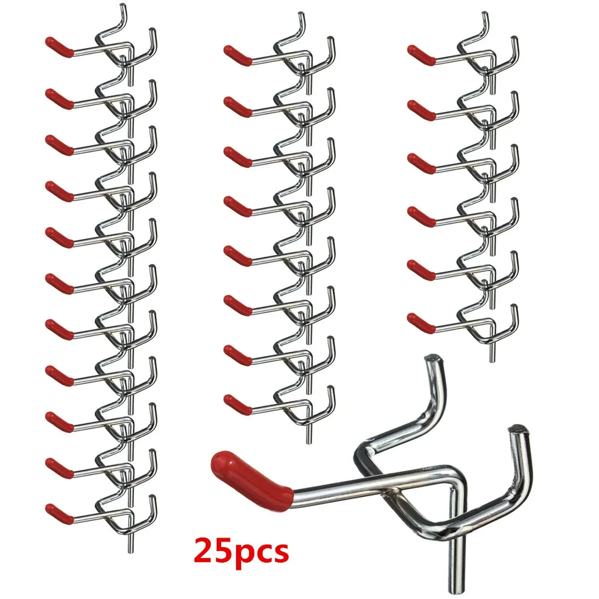 Chrome Metal Wall Hanger para Home Display Varejo Peg Slat Wall Capacidade de Carga 50 mm 11.5kg 25 Pcs