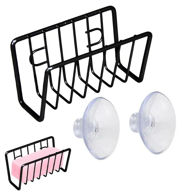

Kitchen Sink Suction Holder Stainless Steel Dishcloth Rack Holder Punch Free Kitchen Cleaning Storage Shelf Cleaning Rack