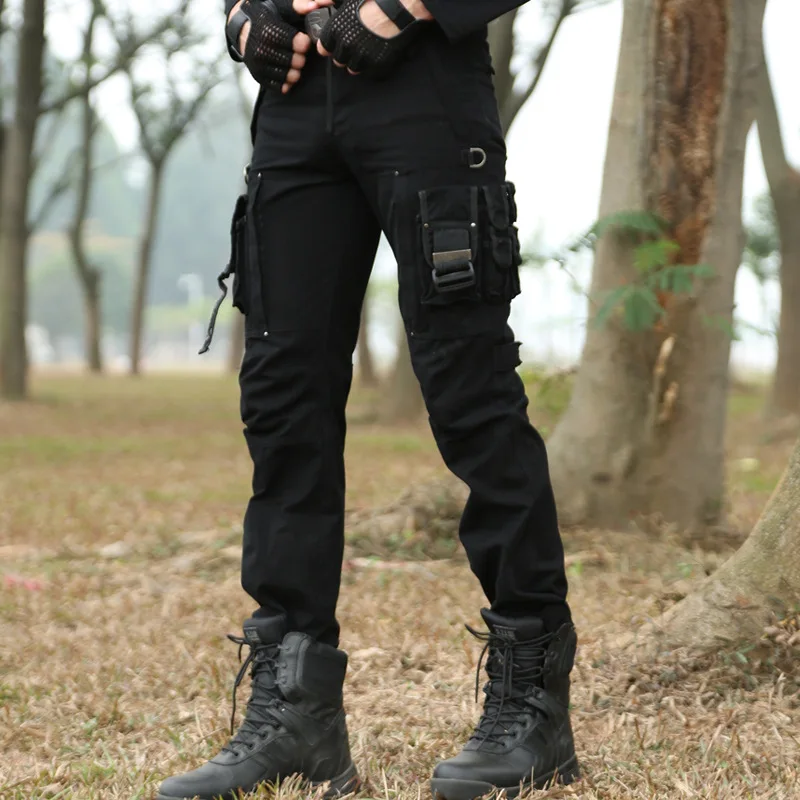 

Брюки мужские тактические с несколькими карманами, хлопковые армейские штаны в стиле милитари, повседневные уличные носимые прямые штаны, Джоггеры для работы, походов